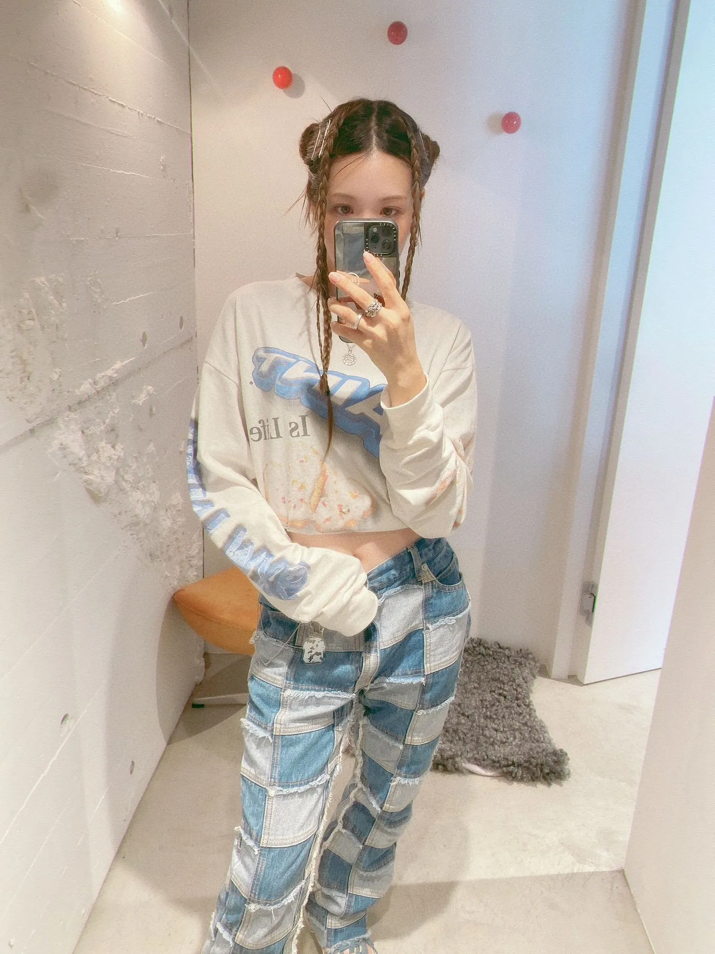SAINT Mxxxxxx HEART COOKIES L/S TEE/WHT Love Oreo printed long sleeves Off-white S-XL Customized co-branded main mark/wash mark Correct version Ready-made garments washed and distressed VINTAGE feeling Top-notch printing technology Perfect restoration
